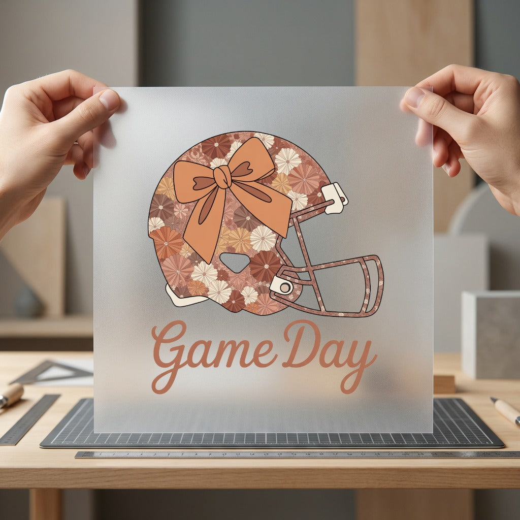 Retro Football Helmet Game Retro Boho Ready to Press DTF Transfer for Dtf