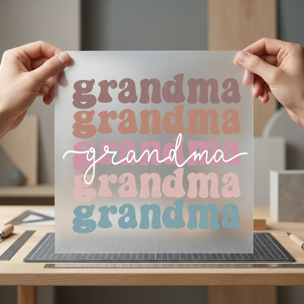 Retro Grandma Groovy Diy Grandma Vintage Ready to Press DTF Transfer for Dtf