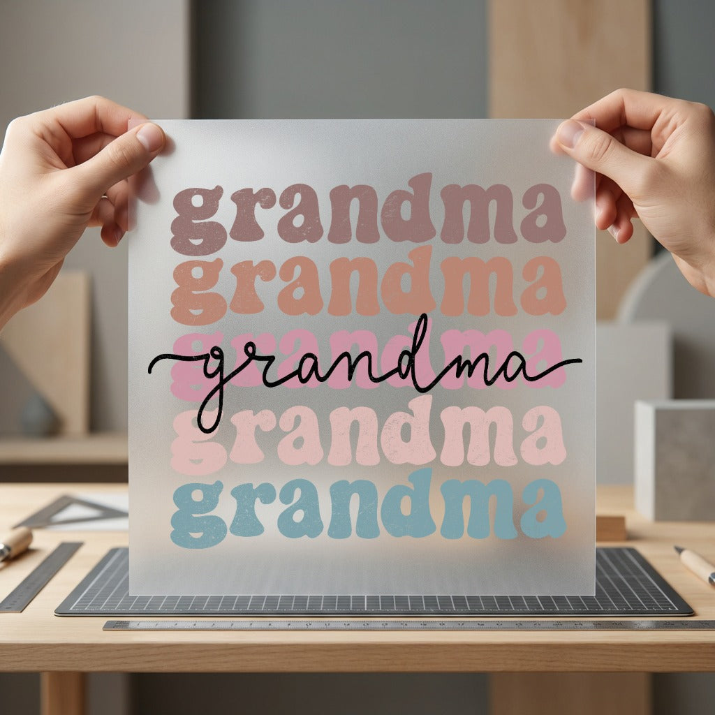 Retro Grandma Groovy Diy Grandma Vintage Ready to Press DTF Transfer for Dtf