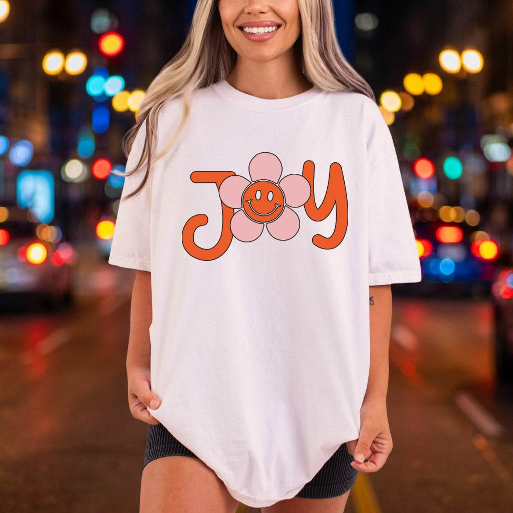 Retro Joy Flower Smiley Retro Boho Ready to Press DTF Transfer for Dtf
