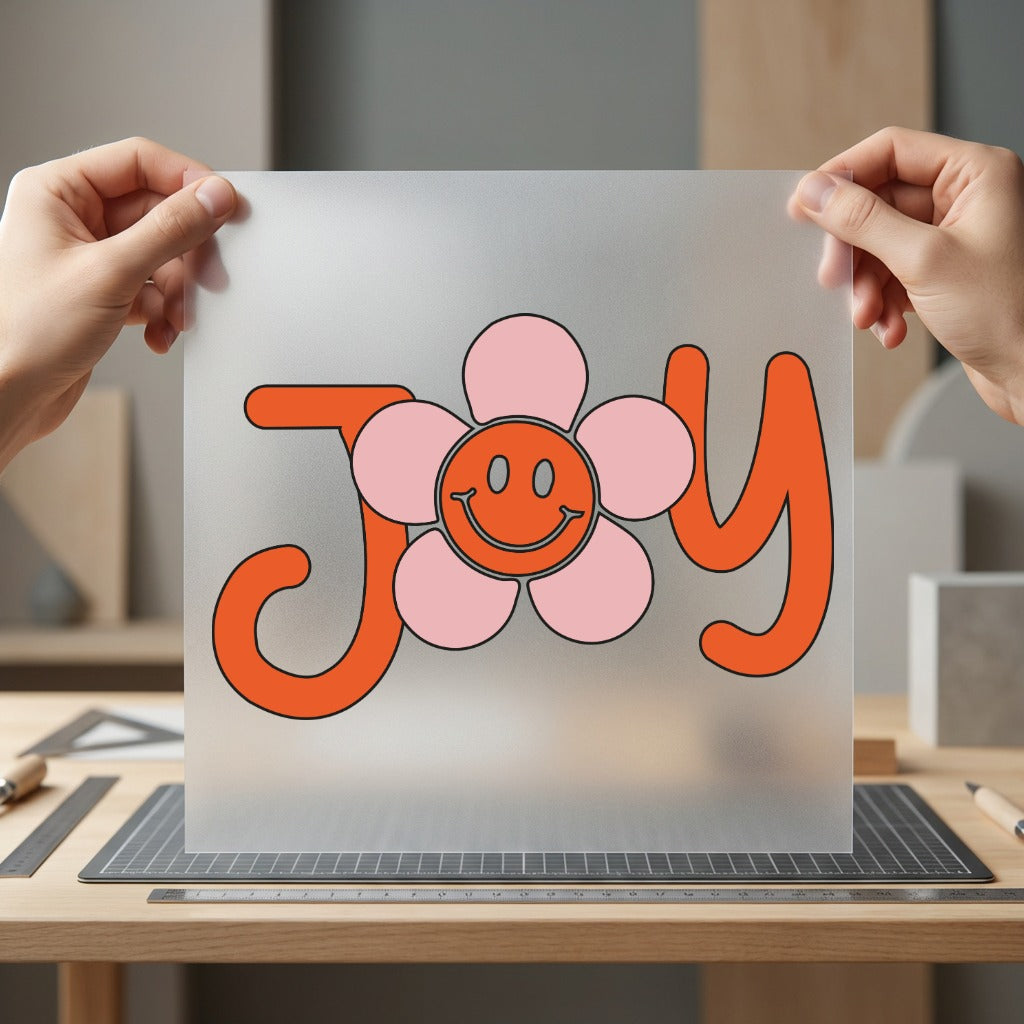 Retro Joy Flower Smiley Retro Boho Ready to Press DTF Transfer for Dtf