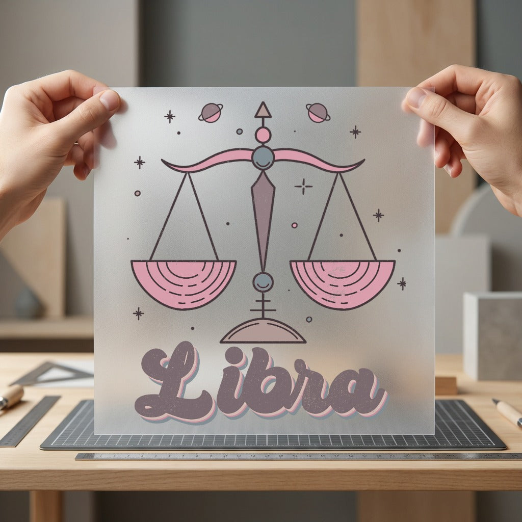 Retro Libra Scales Zodiac Vintage Retro Ready to Press DTF Transfer for Dtf