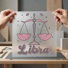 Retro Libra Scales Zodiac Vintage Retro Ready to Press DTF Transfer for Dtf