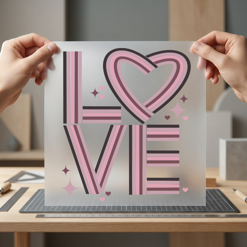 Retro Love Heart Valentine Valentine Retro Ready to Press DTF Transfer for Dtf