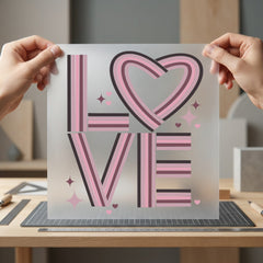Retro Love Heart Valentine Valentine Retro Ready to Press DTF Transfer for Dtf
