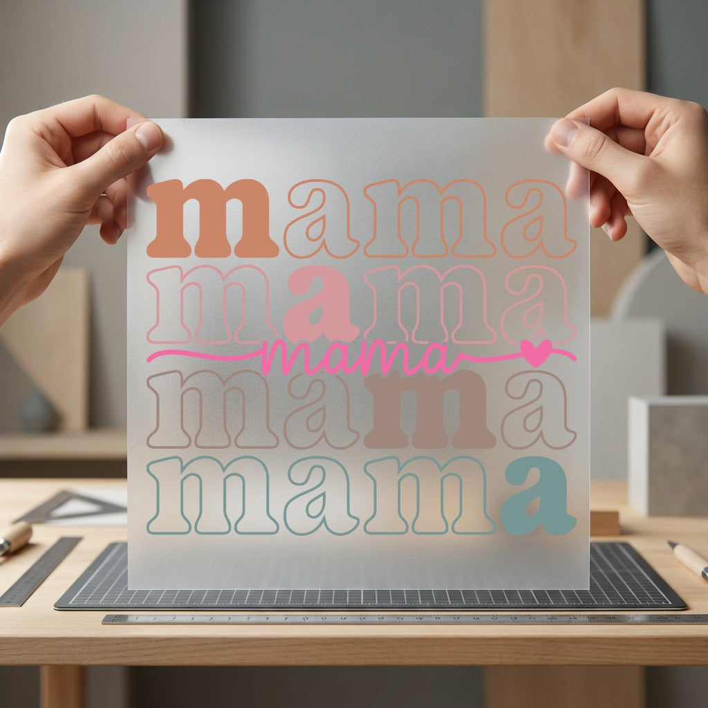 Retro Mama Stack Groovy Mom Mama Ready to Press DTF Transfer for Dtf