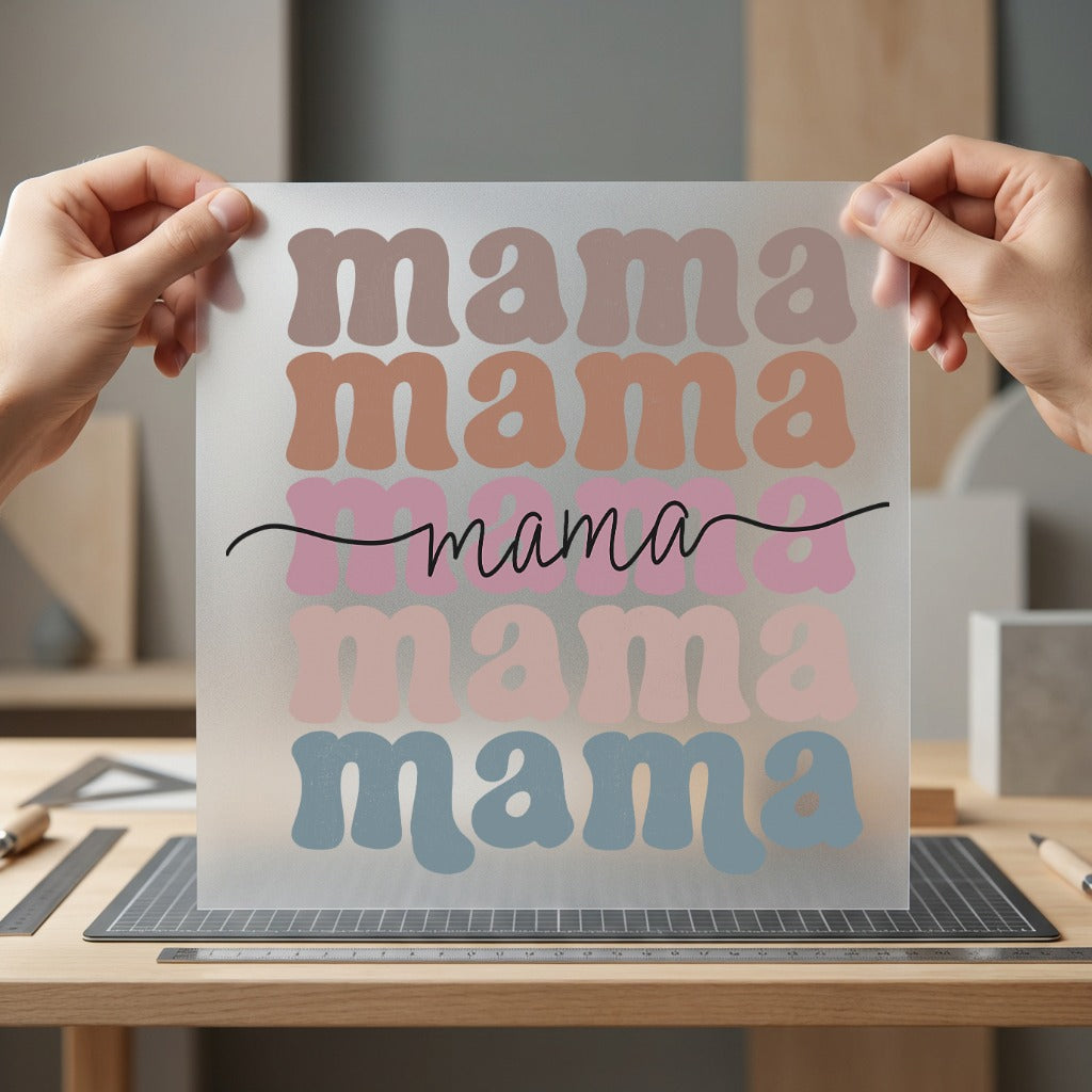 Retro Mama Stack Groovy Mom Vintage Ready to Press DTF Transfer for Dtf