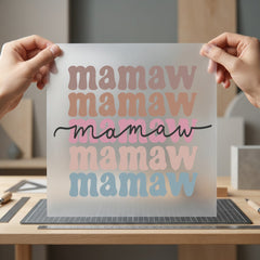Retro Mamaw Wavy Font Grandma Vintage Ready to Press DTF Transfer for Dtf