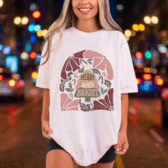Retro Merry Bright Christmas Christmas Retro Ready to Press DTF Transfer for Dtf