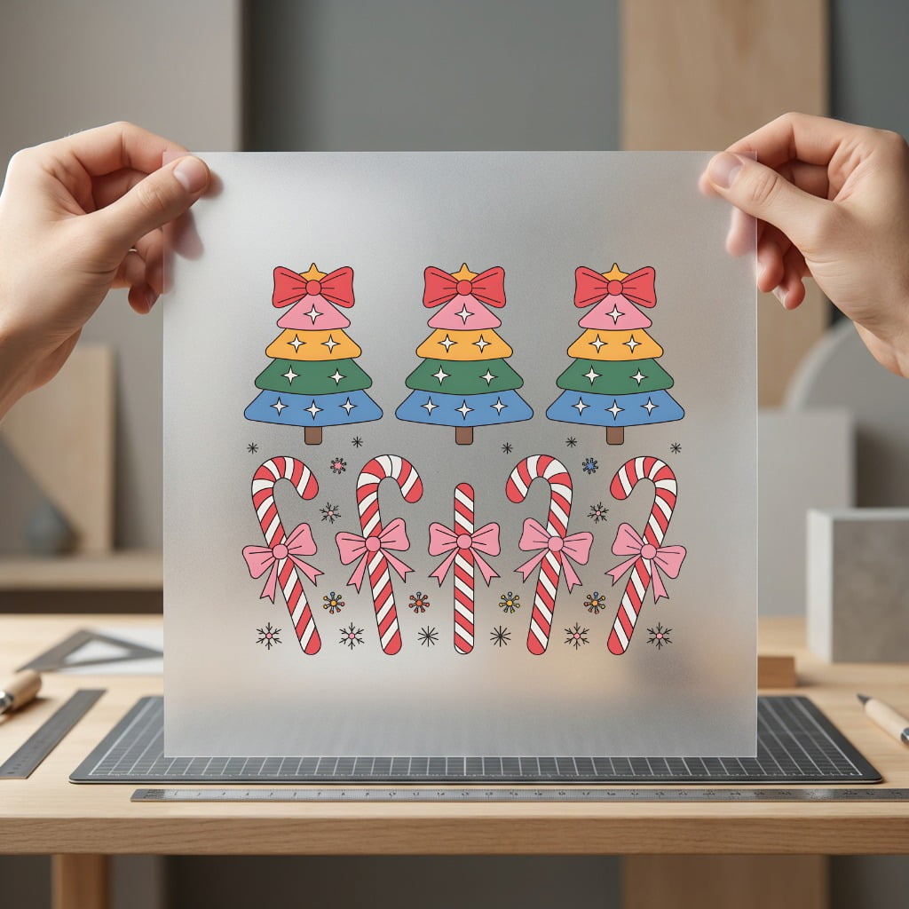 Retro Rainbow Christmas Trees Christmas Retro Ready to Press DTF Transfer for Dtf