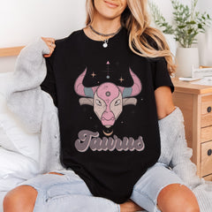 Retro Taurus Zodiac Mystical Vintage Retro Ready to Press DTF Transfer for Dtf
