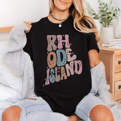 Rhode Island Retro Puff Usa Retro Ready to Press DTF Transfer for Dtf