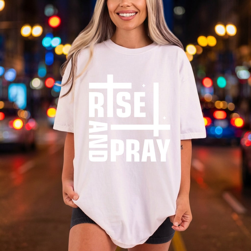 Rise Pray Cross Christian Christian Faith Ready to Press DTF Transfer for Dtf