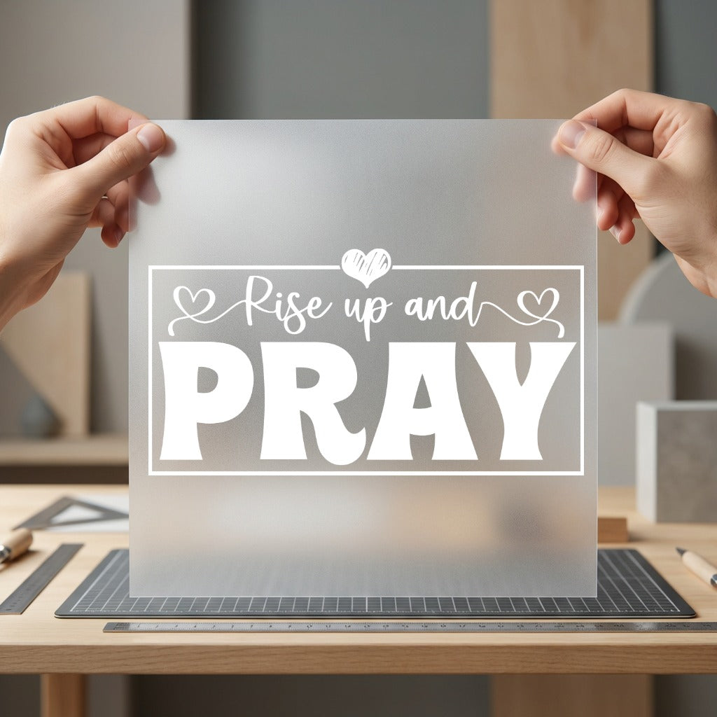 Rise Pray Hearts Inspirational Christian Faith Ready to Press DTF Transfer for Dtf