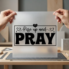 Rise Pray Hearts Inspirational Christian Faith Ready to Press DTF Transfer for Dtf