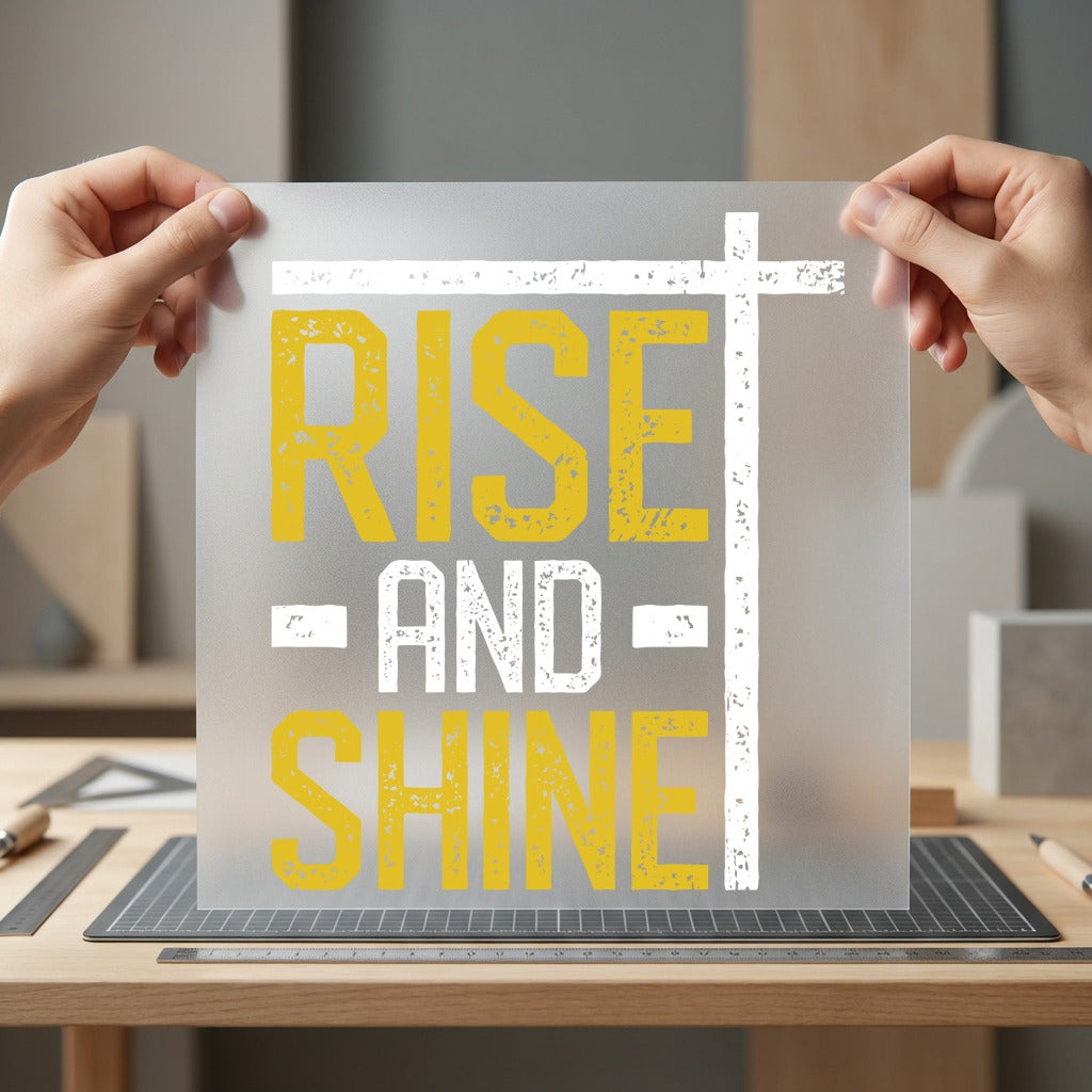 Rise Shine Cross Retro Christian Faith Ready to Press DTF Transfer for Dtf
