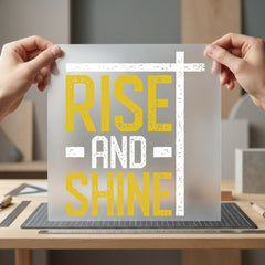 Rise Shine Cross Retro Christian Faith Ready to Press DTF Transfer for Dtf