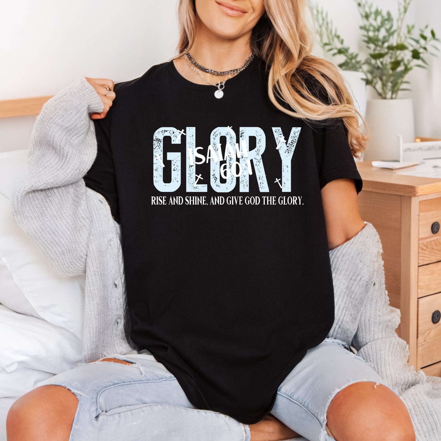 Rise Shine Glory Christian Christian Faith Ready to Press DTF Transfer for Dtf