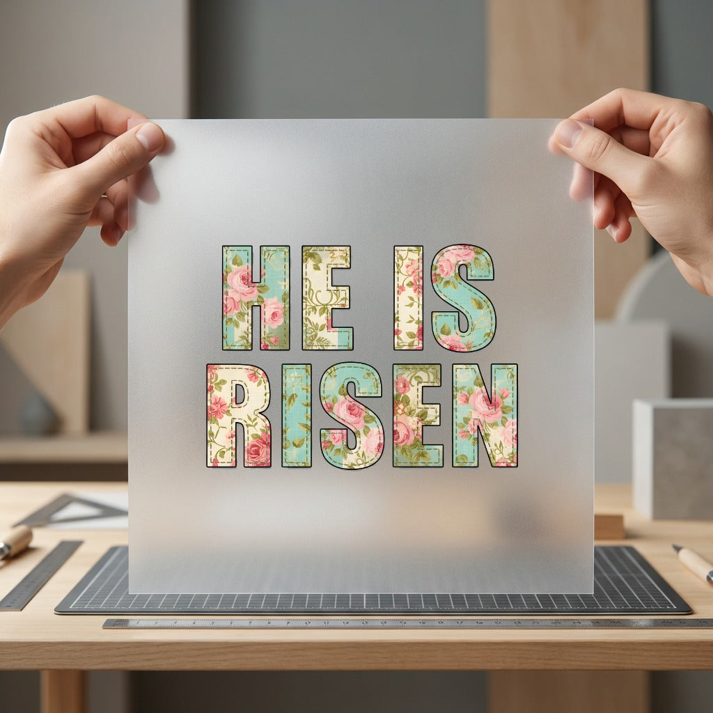 Risen Floral Easter Diy Christian Faith Ready to Press DTF Transfer for Dtf