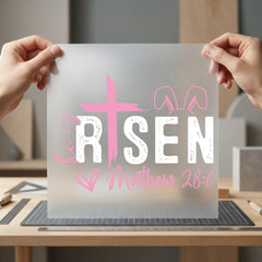 Risen Matthew Easter Diy Christian Faith Ready to Press DTF Transfer for Dtf