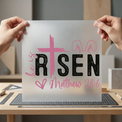 Risen Matthew Easter Diy Christian Faith Ready to Press DTF Transfer for Dtf