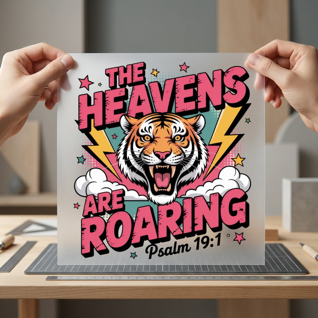 Roaring Tiger Faith Retro Christian Faith Ready to Press DTF Transfer for Dtf