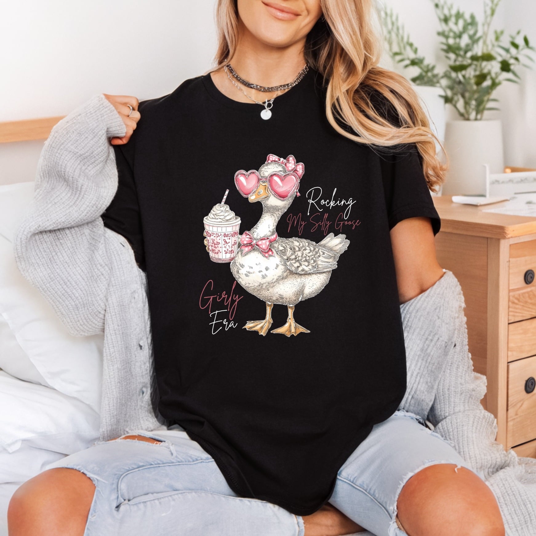 Rocking Silly Goose Girly Funny Sarcastic Ready to Press DTF Transfer for Dtf