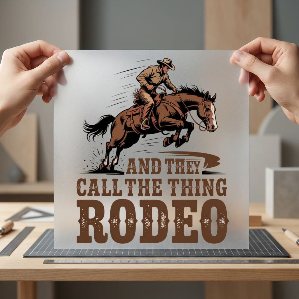 Rodeo Cowboy Horse Riding Usa Vintage Ready to Press DTF Transfer for Dtf
