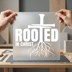 Rooted Christ Christian Diy Christian Faith Ready to Press DTF Transfer for Dtf