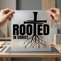 Rooted Christ Christian Diy Christian Faith Ready to Press DTF Transfer for Dtf
