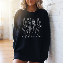 Rooted In Him | Floral Faith Sweatshirt - Luckets.com