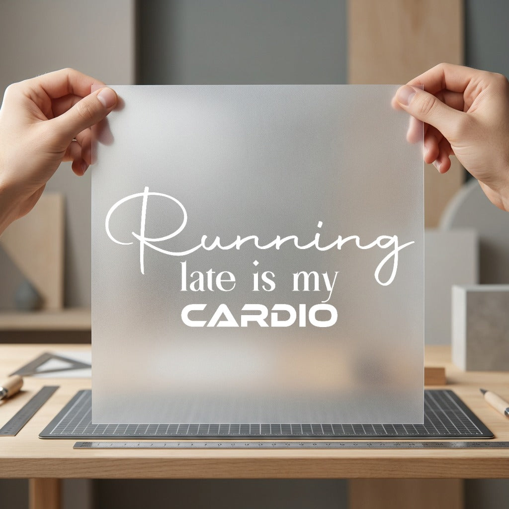 Running Late Cardio Humorous Funny Sarcastic Ready to Press DTF Transfer for Dtf
