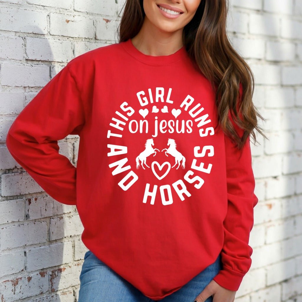 Runs on Jesus & Horses | Faith & Equine Sweatshirt - Luckets.com