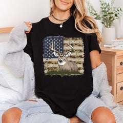 Rustic Deer Flag Patriotic Patriotic Usa Ready to Press DTF Transfer for Dtf