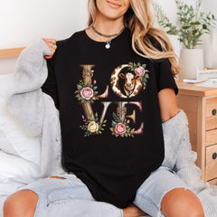 Rustic Floral Cow Love Usa Vintage Ready to Press DTF Transfer for Dtf