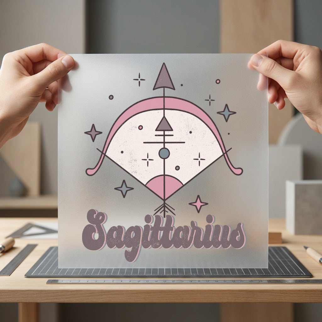 Sagittarius Zodiac Bow Arrow Vintage Retro Ready to Press DTF Transfer for Dtf