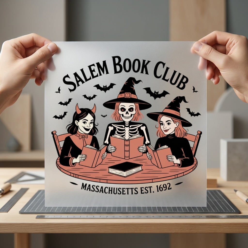 Salem Book Club Halloween Halloween Vintage Ready to Press DTF Transfer for Dtf