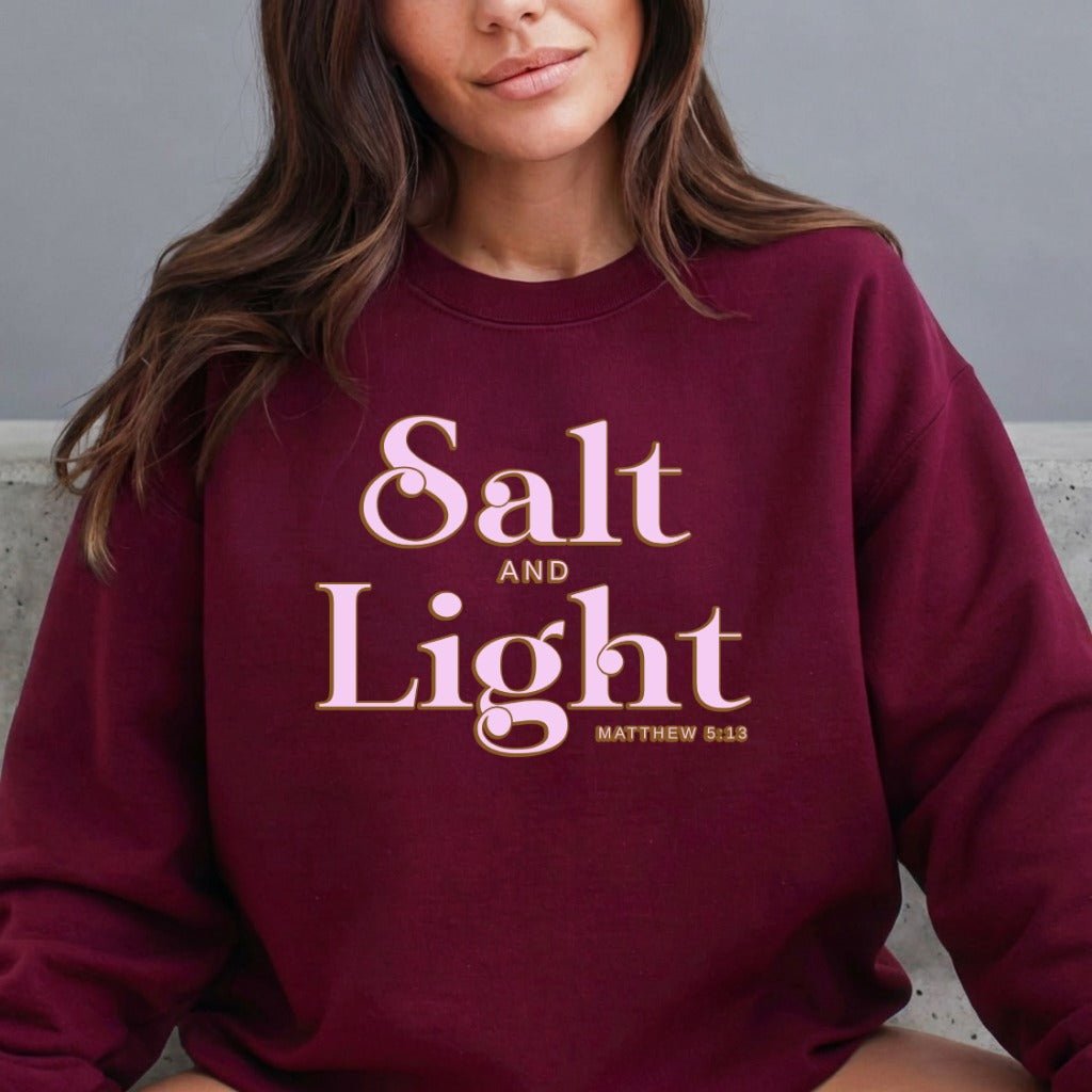 Salt and Light Matthew 5:13 | Radiant Faith Sweatshirt - Luckets.com