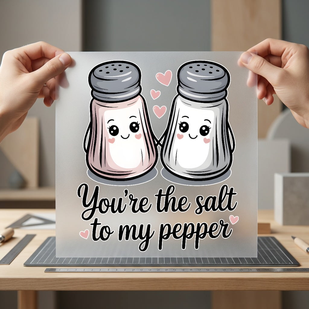 Salt Pepper Couple Love Valentine Funny Ready to Press DTF Transfer for Dtf