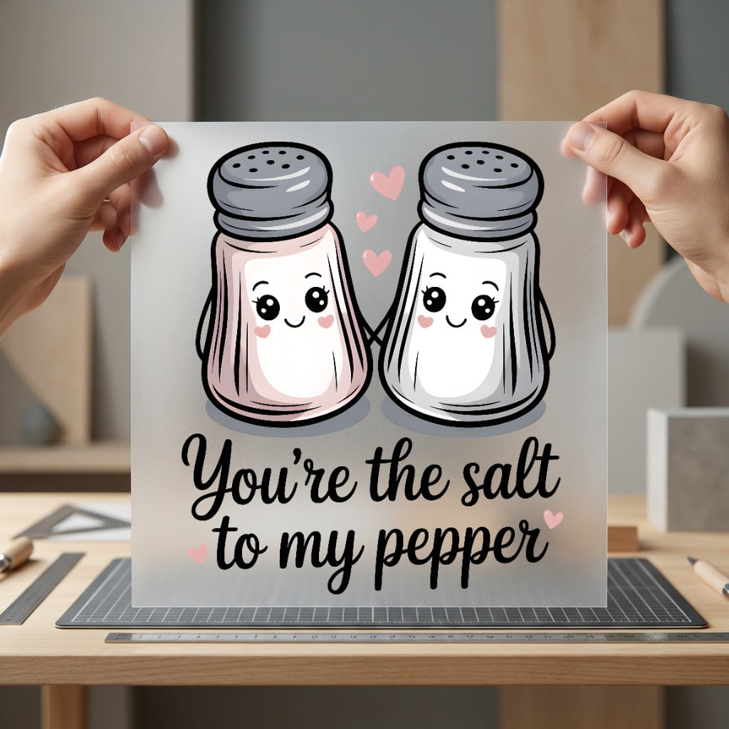 Salt Pepper Couple Love Valentine Funny Ready to Press DTF Transfer for Dtf