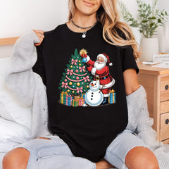 Santa Decorating Tree Christmas Christmas Ready to Press DTF Transfer for Dtf