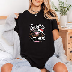 Santa Favorite Hot Mess Christmas Mom Ready to Press DTF Transfer for Dtf