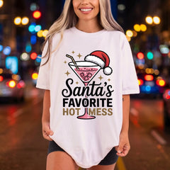 Santa Favorite Hot Mess Christmas Mom Ready to Press DTF Transfer for Dtf