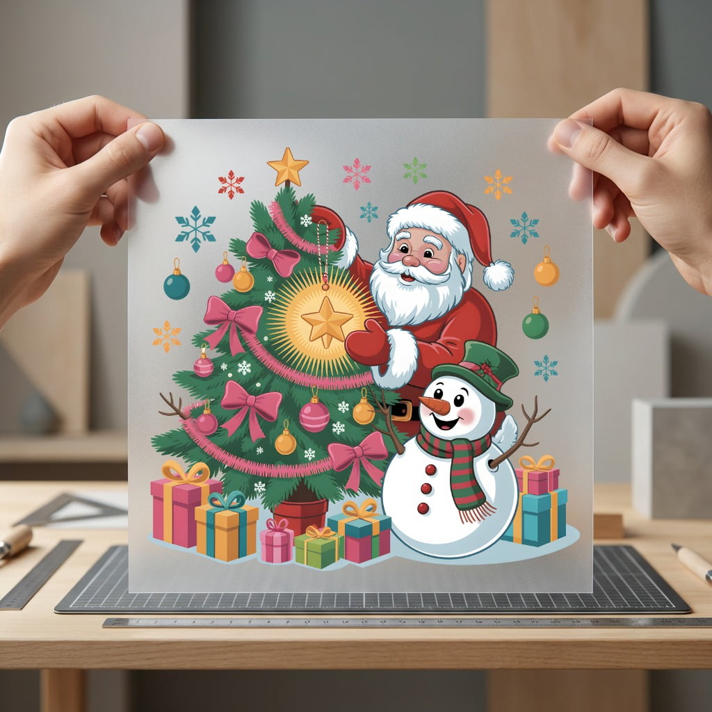 Santa Snowman Christmas Tree Christmas Ready to Press DTF Transfer for Dtf