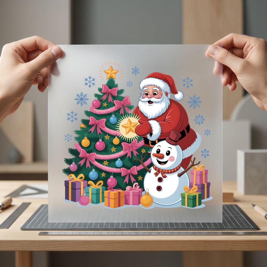 Santa Snowman Christmas Tree Christmas Ready to Press DTF Transfer for Dtf
