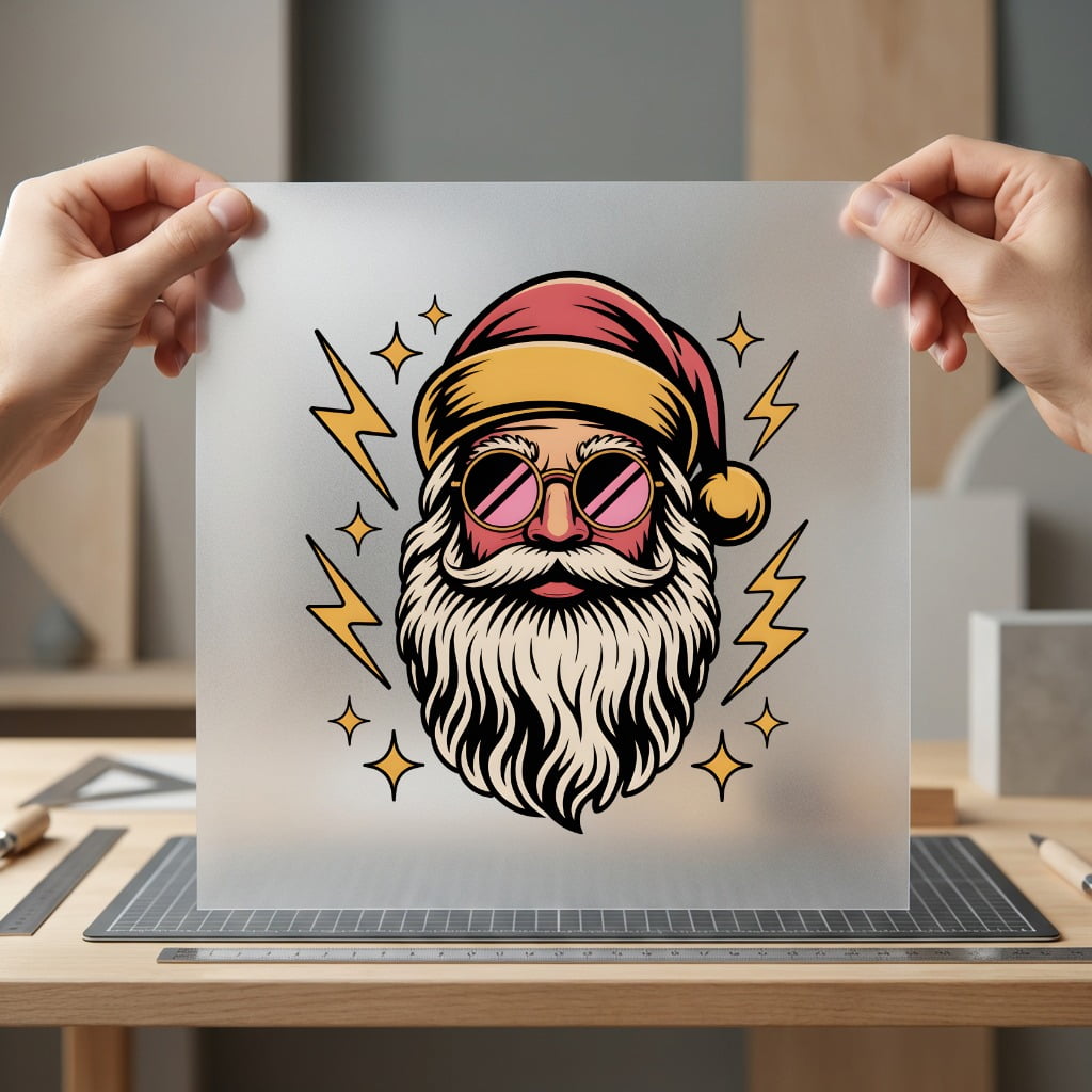Santa Sunglasses Retro Diy Christmas Vintage Ready to Press DTF Transfer for Dtf