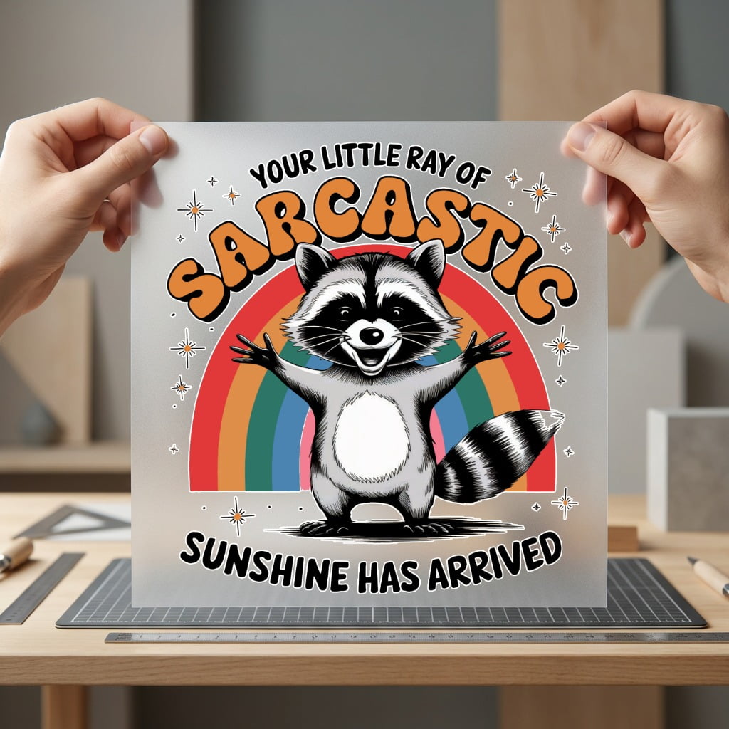 Sarcastic Sunshine Raccoon Retro Funny Sarcastic Ready to Press DTF Transfer for Dtf
