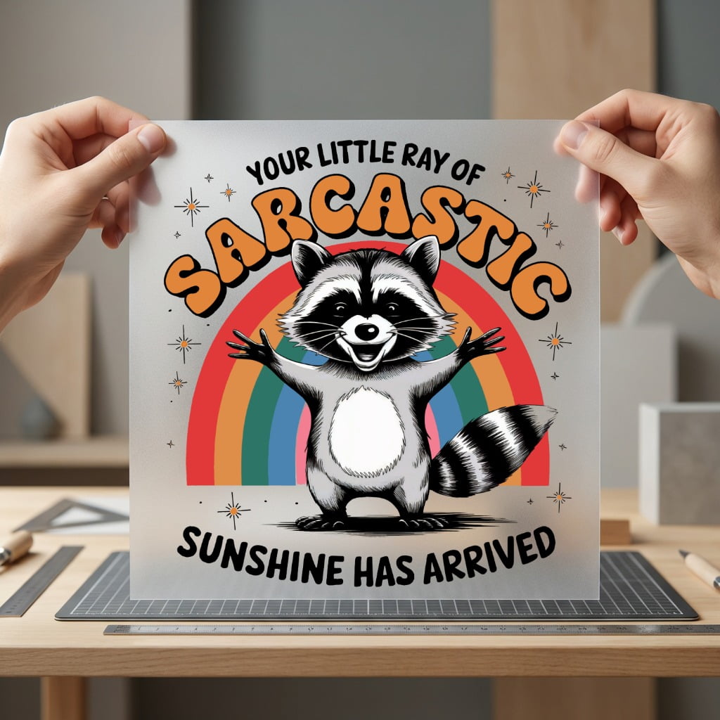 Sarcastic Sunshine Raccoon Retro Funny Sarcastic Ready to Press DTF Transfer for Dtf