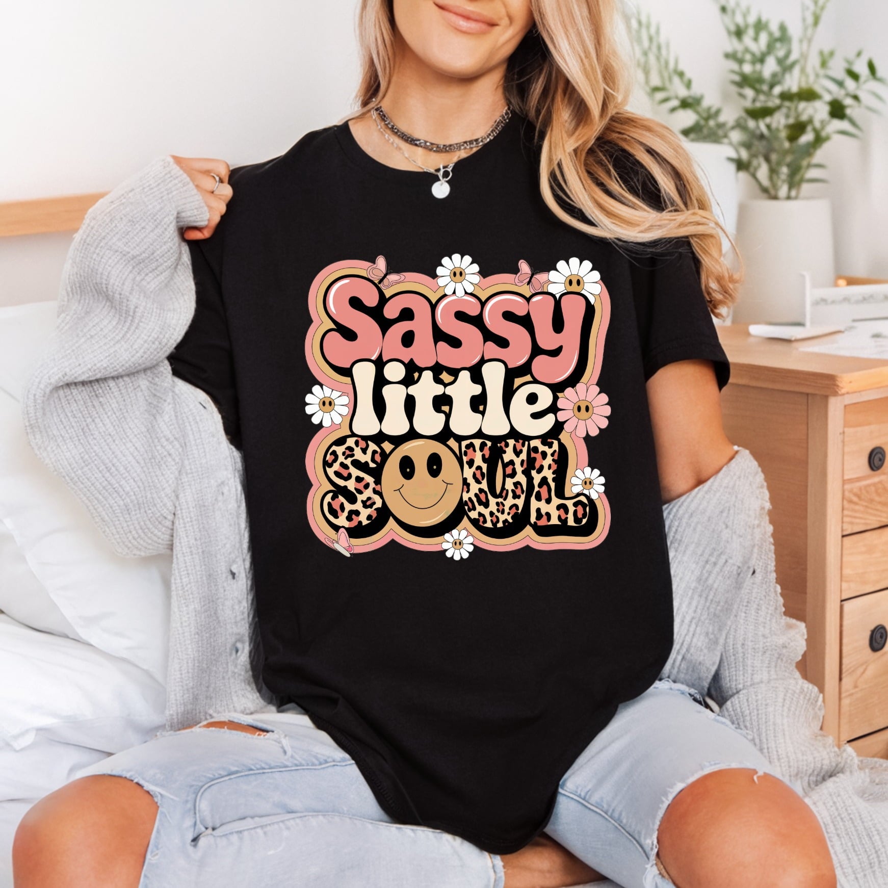 Sassy Little Soul Retro Retro Boho Ready to Press DTF Transfer for Dtf