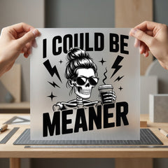 Sassy Skeleton Coffee Humorous Halloween Mom Ready to Press DTF Transfer for Dtf
